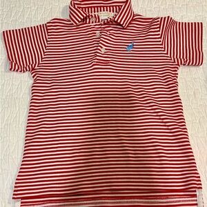 The Beaufort Bonnet Company Boys Richmond Red Striped Polo Size 4T